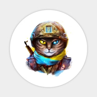 Cat Ukrainian Soldier Magnet